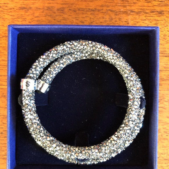 Genuine Swarovski Slate Grey Double wrap Bracelet - Picture 1 of 3